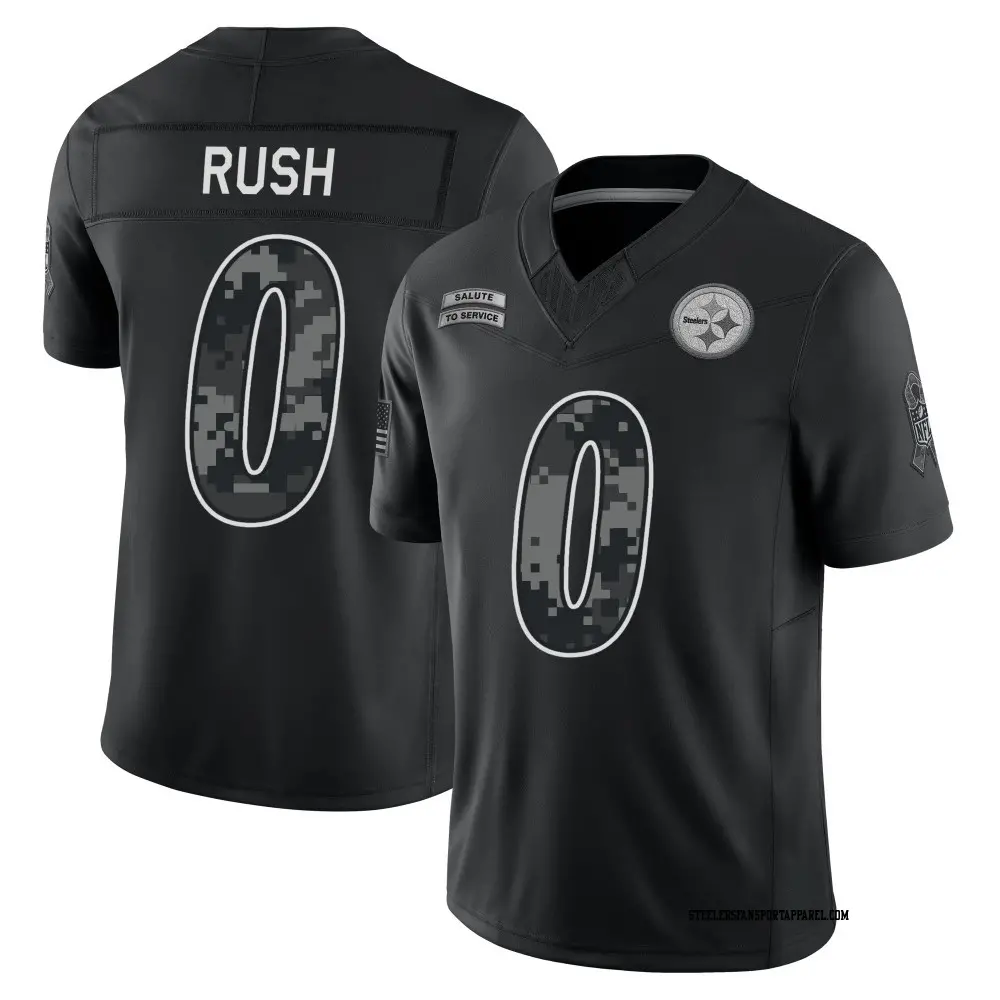 Limited Black Youth Darius Rush Pittsburgh Steelers 2026 Salute to Service Stitched Jersey